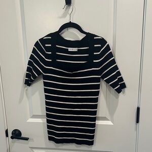 Nine West Black and White Striped Blouse